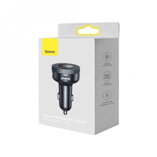 ФМ модулятор Baseus Energy Column MP3 Charger PPS QC 2USB 18W (CCNLZ-C0G) Grey-2