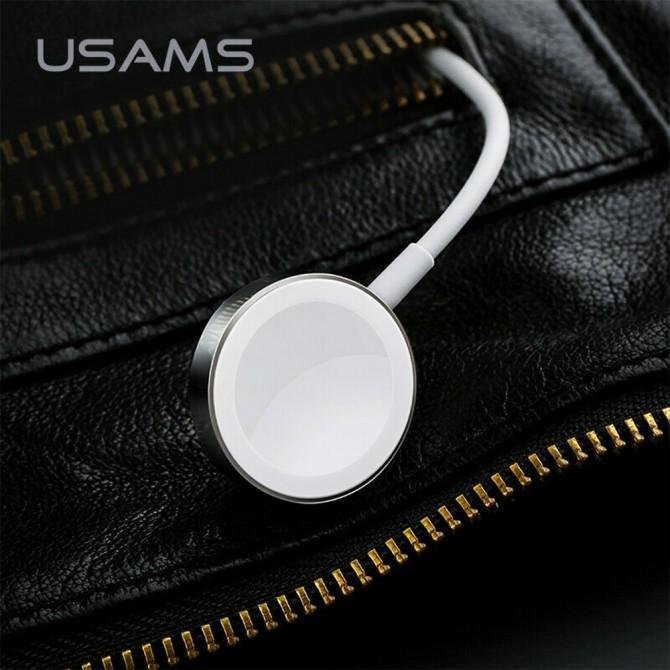 Кабель Usams US-CC064 Wireless Charger for Apple Watch (Steel) 1m White (CC64WH01)-2