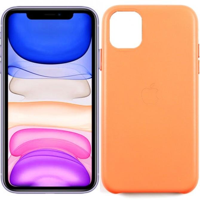 Чохол Leather Case для iPhone 11 Pro Помаранчевий