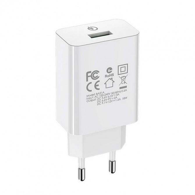 Сетевое зарядное устройство1USB Borofone BA21A QC3.0 White-1