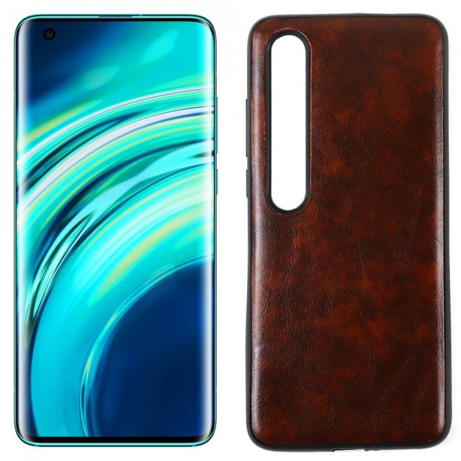 Чохол шкiряний Lava для Xiaomi Mi 10/Mi 10 Pro Темно Коричневий
