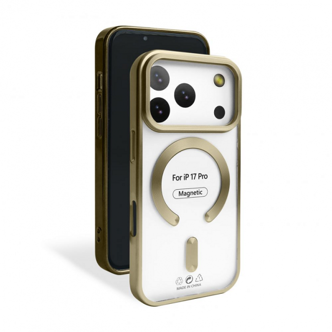 Силіконовий чохол SHINING with MagSafe для iPhone 17 Pro Золотий