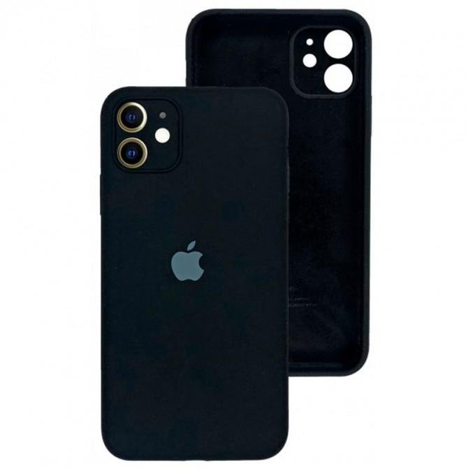 Оригинальный силиконовый чехол для iPhone 12 Черный FULL (with camera protection)-1