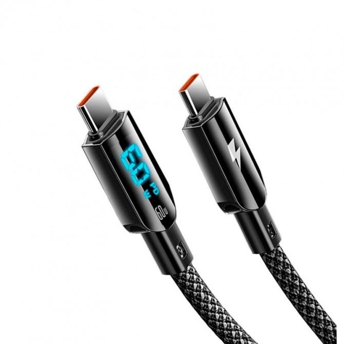 Кабель Gelius Screen GP-UCN007 Type-C to Type-C (1.2m) (60W) Black