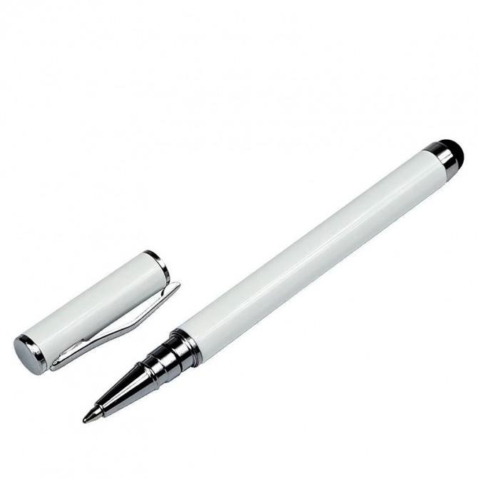 Стілус ємнісний, металічний, з кульковою ручкою, білий