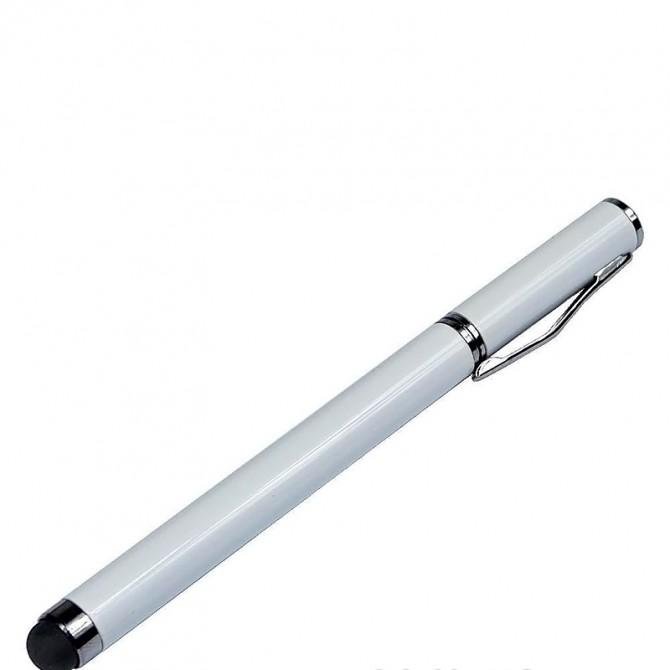 Стілус ємнісний, металічний, з кульковою ручкою, білий-1