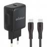 Мережевий зарядний пристрій 1Type-C WALKER WH-64 PD_25W + Type-C to Type-C black