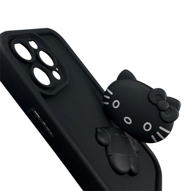 Чохол 3D series for iPhone 14 Pro Hello Kitty Black-2
