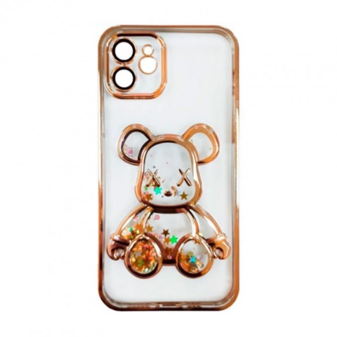 TPU чехол Cute Bear Liquid для iPhone 11 Золотой