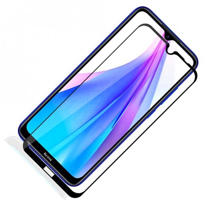 Защитное стекло для XIAOMI Redmi Note 8T Full Glue (0.25 мм, 2.5D, чёрное) ЛЮКС-1