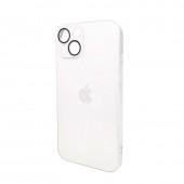 Чехол AG Glass Matt Frame Color Logo for Apple iPhone 13 Pearly White