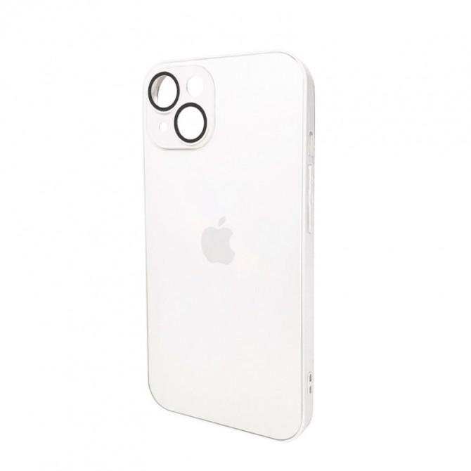 Чехол AG Glass Matt Frame Color Logo for Apple iPhone 13 Pearly White