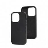 Кожаный чехол Leather with MagSafe for iPhone 14 Pro Max Black