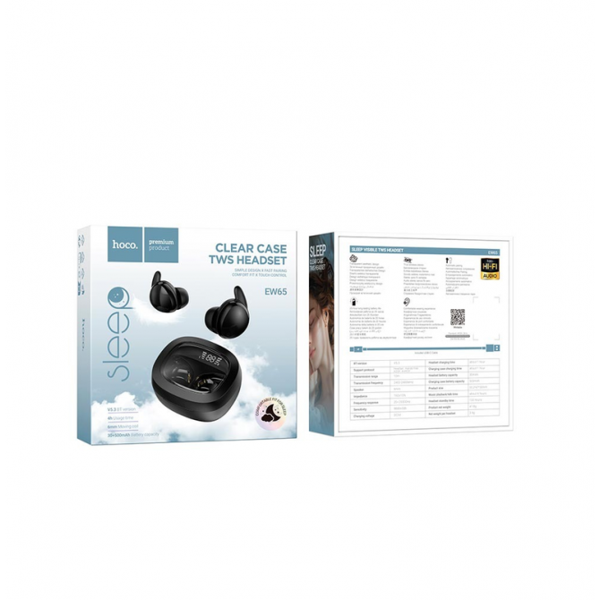 Наушники Bluetooth Headset Hoco EW65 Shadow TWS Black-2