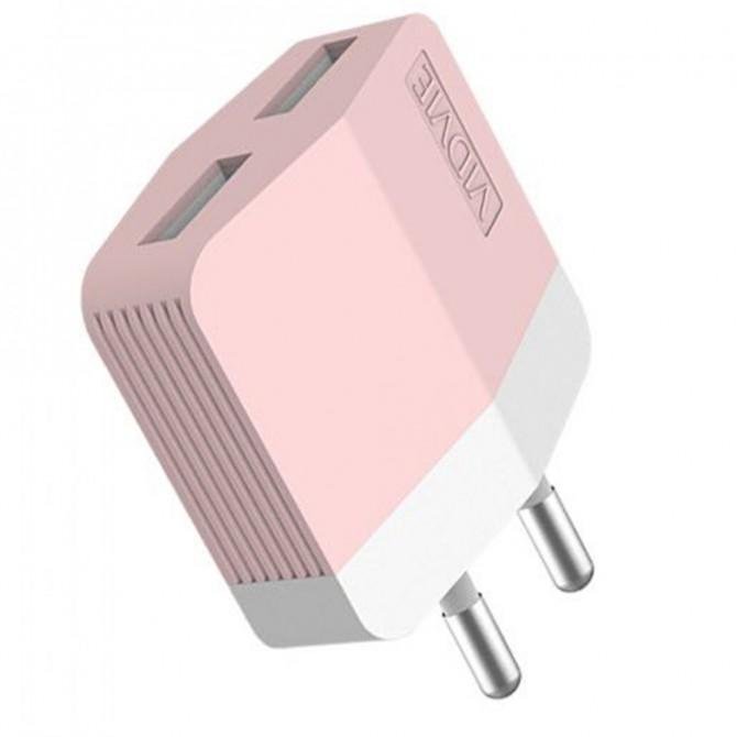 Мережевий зарядний пристрій VIDVIE Micro (Dual, 2.4A) PLE203N Рожевий-1