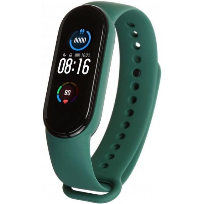 Ремінець для браслета Mi Band 5/6 (Silicon) Dark Green