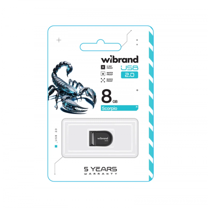 Флеш-накопитель Wibrand USB 2.0 8Gb Scorpio Черный-1