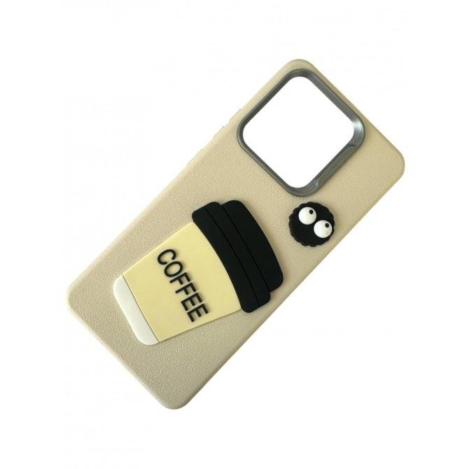 Чехол TPU Leather Toys для Xiaomi Redmi Note 13 4G (Coffee / Sand)-1