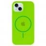 Силиконовый чехол with MagSafe для iPhone 13 Неоново Зеленый FULL