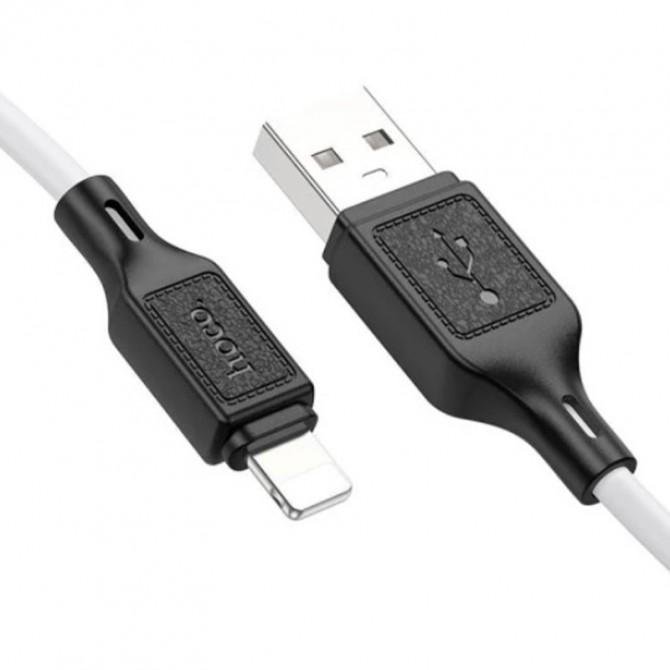 Кабель USB Hoco X90 Cool silicone charging data Lightning White 1m