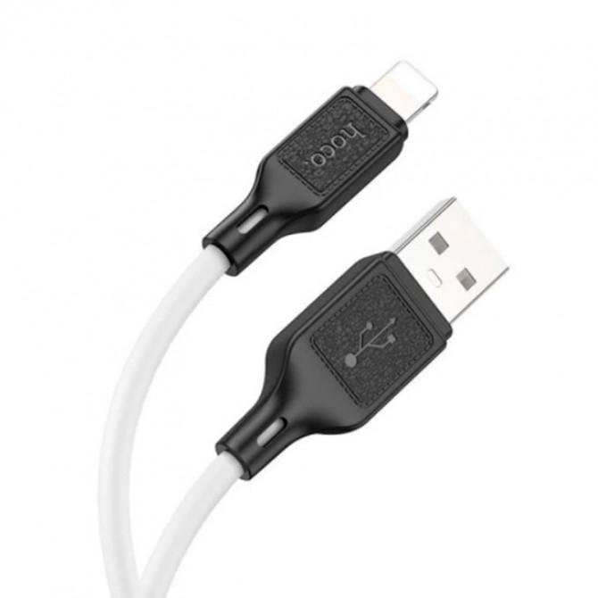Кабель USB Hoco X90 Cool silicone charging data Lightning White 1m-1