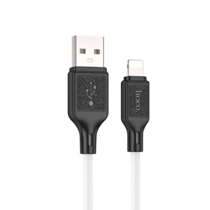 Кабель USB Hoco X90 Cool silicone charging data Lightning White 1m-2