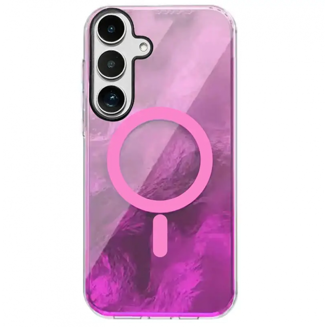 Чехол TPU Shiny Mountain (MagFit) для Samsung Galaxy S24 Pink