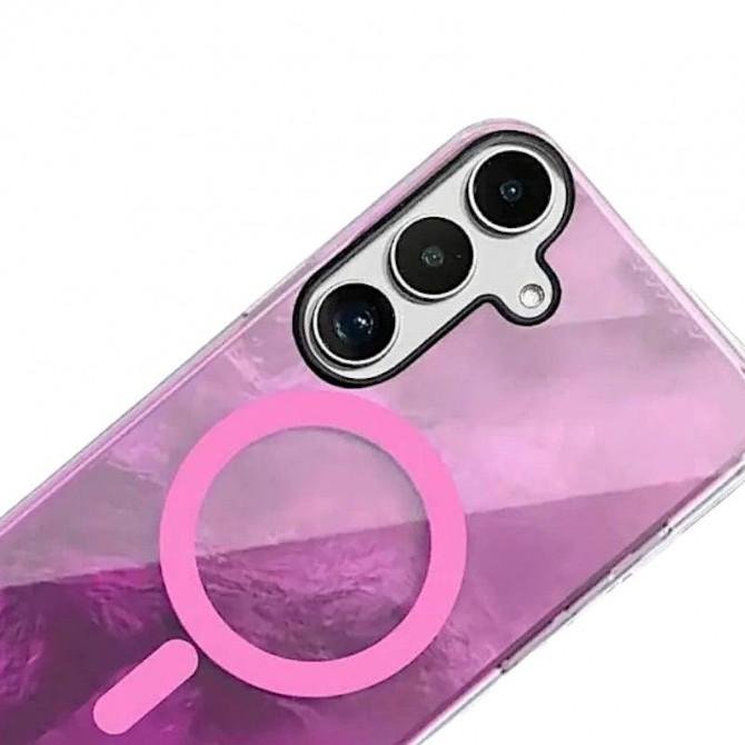 Чехол TPU Shiny Mountain (MagFit) для Samsung Galaxy S24 Pink-3