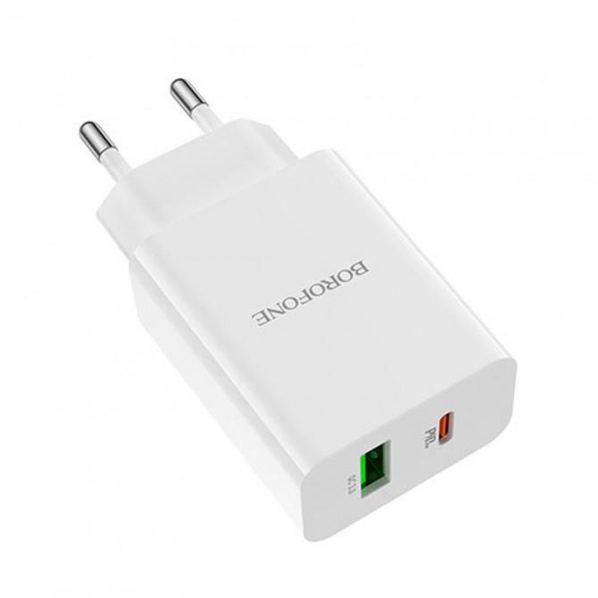 МЗП 1USB + Type-C Borofone BA56A PD20W+QC3.0 White