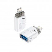 Перехідник XO NB256A USB 2.0 to Lightning White Перехідник XO NB256A USB 2.0 to Lightning White
