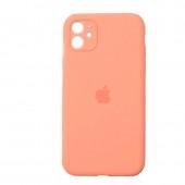 Оригинальный силиконовый чехол для iPhone 11 Светло Оранжевый FULL (SQUARE SHAPE)