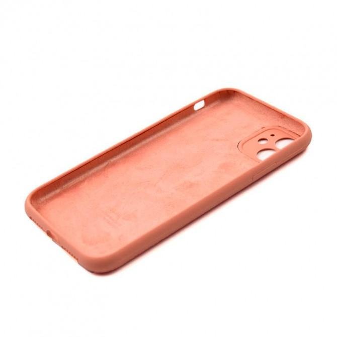 Оригинальный силиконовый чехол для iPhone 11 Светло Оранжевый FULL (SQUARE SHAPE)-1