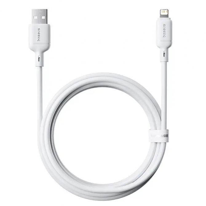 Кабель USB Baseus Silky Series Lightning 2.4A (P1037770) White 1m-1