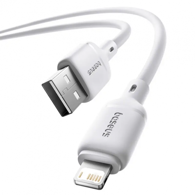 Кабель USB Baseus Silky Series Lightning 2.4A (P1037770) White 1m-2