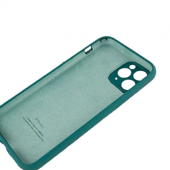 Оригинальный силиконовый чехол для iPhone 11 Pro Max Хвойно Зеленый FULL (with camera protection)-2