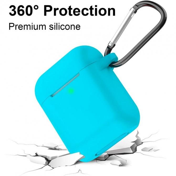 Чехол U-Like Silicone Protective Case For Airpods Cyan-1