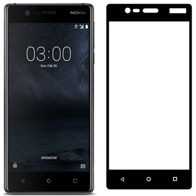 Захисне скло для NOKIA 2 Full Glue (0.3 мм, 2.5D, чорне)