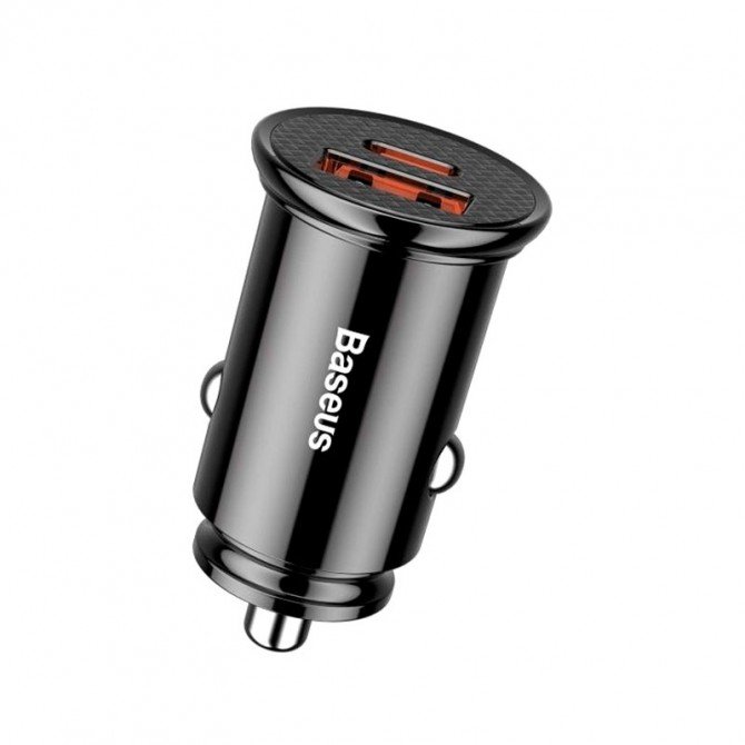 Автомобільний зарядний пристрій 1USB + Type-C Baseus PPS Car Charger (30W VOOC) Black (CCYS-C01)