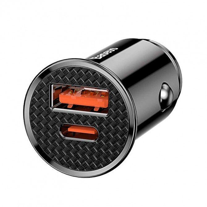 Автомобільний зарядний пристрій 1USB + Type-C Baseus PPS Car Charger (30W VOOC) Black (CCYS-C01)-1