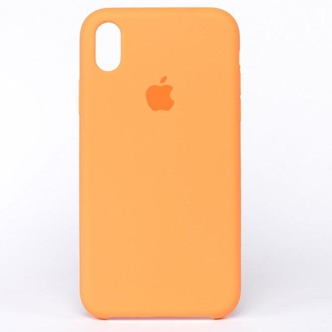 Оригинальный силиконовый чехол для iPhone Xr Светло Оранжевый