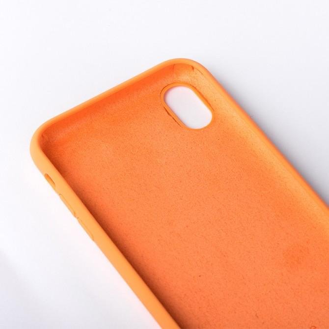 Оригинальный силиконовый чехол для iPhone Xr Светло Оранжевый-2
