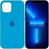Оригинальный силиконовый чехол для iPhone 13 Pro Max Голубой FULL Оригинальный силиконовый чехол для iPhone 13 Pro Max Голубой FULL