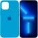 Оригинальный силиконовый чехол для iPhone 13 Pro Max Голубой FULL