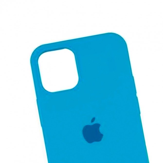 Оригинальный силиконовый чехол для iPhone 13 Pro Max Голубой FULL-2