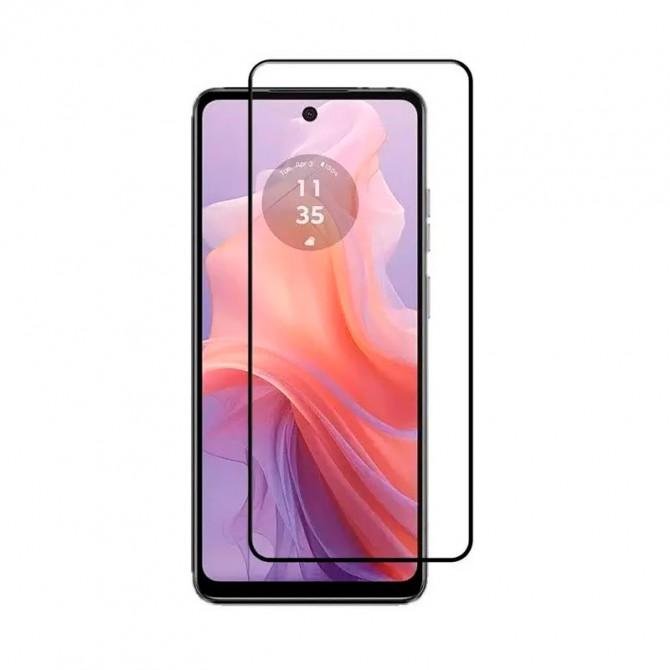 Захисне скло для MOTO G04 Full Glue (0.3 мм, 2.5D, чорне) ЛЮКС