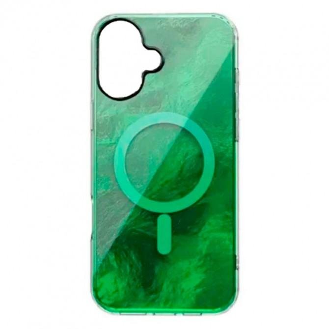 Чехол TPU Shiny Mountain (MagFit) для Apple iPhone 17 (6.3") Green-1