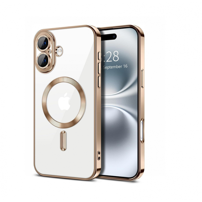 Силиконовый чехол SHINING with MagSafe для iPhone 16 Золотой