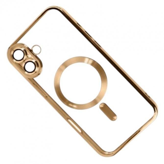 Силиконовый чехол SHINING with MagSafe для iPhone 16 Золотой-3
