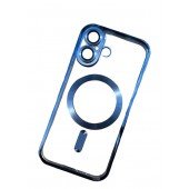Силиконовый чехол SHINING with MagSafe для iPhone 16 Синий Силиконовый чехол SHINING with MagSafe для iPhone 16 Синий