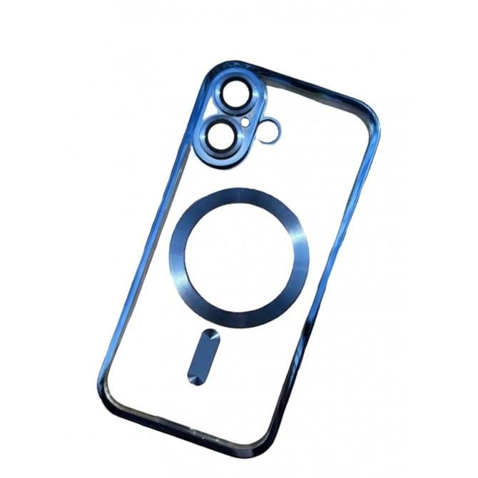 Силиконовый чехол SHINING with MagSafe для iPhone 16 Синий-2